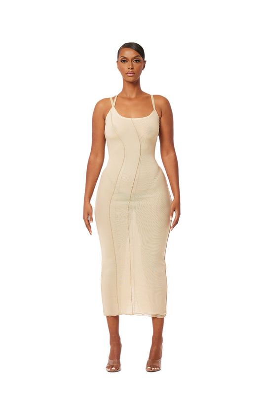 SEEN TAUPE DRESS - STEAM BEIGE